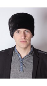 Black mink fur hat - unisex
